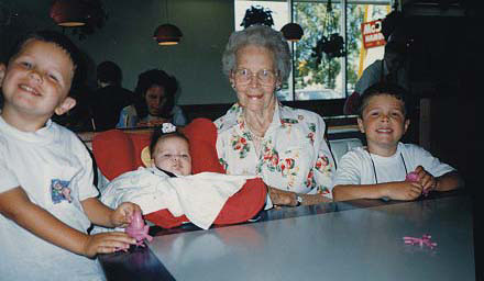 Loveny -- my Grandmother, in her '80s, with grandchildren