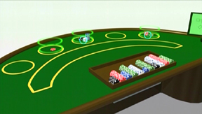 Animation of a casino table wired for RF sensing